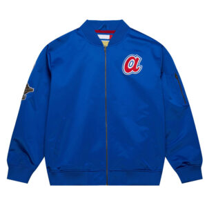 Atlanta Braves Vintage Logo Royal Lightweight Satin Jacket