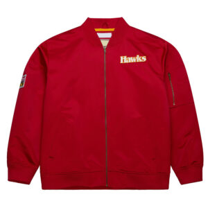 Atlanta Hawks Vintage Logo Red Lightweight Satin Jacket