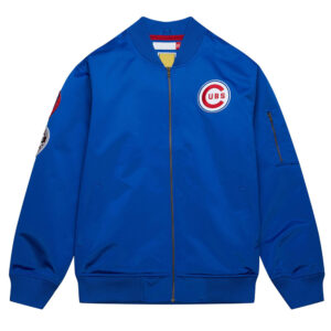 Chicago Cubs Vintage Logo Royal Lightweight Satin Jacket