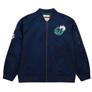 Dallas Mavericks Vintage Logo Navy Lightweight Satin Jacket