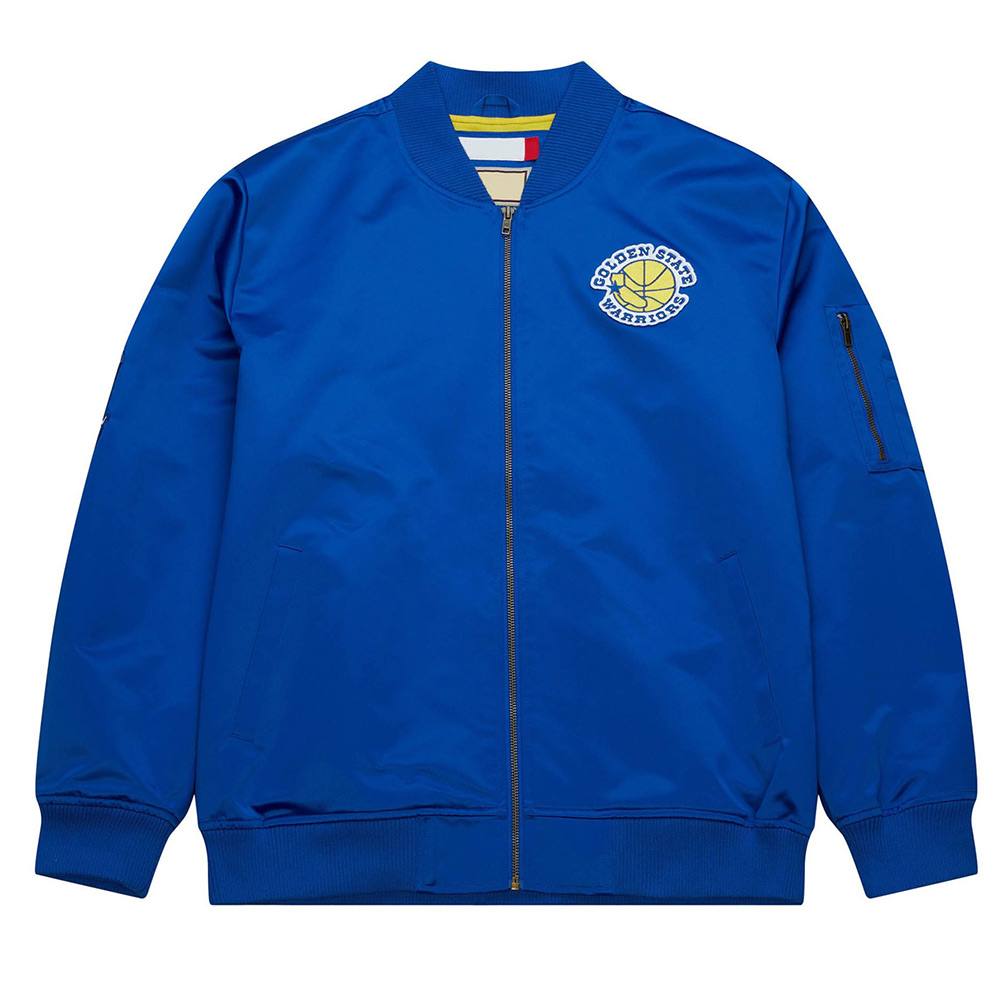 Golden State Warriors Vintage Logo Royal Lightweight Satin Jacket