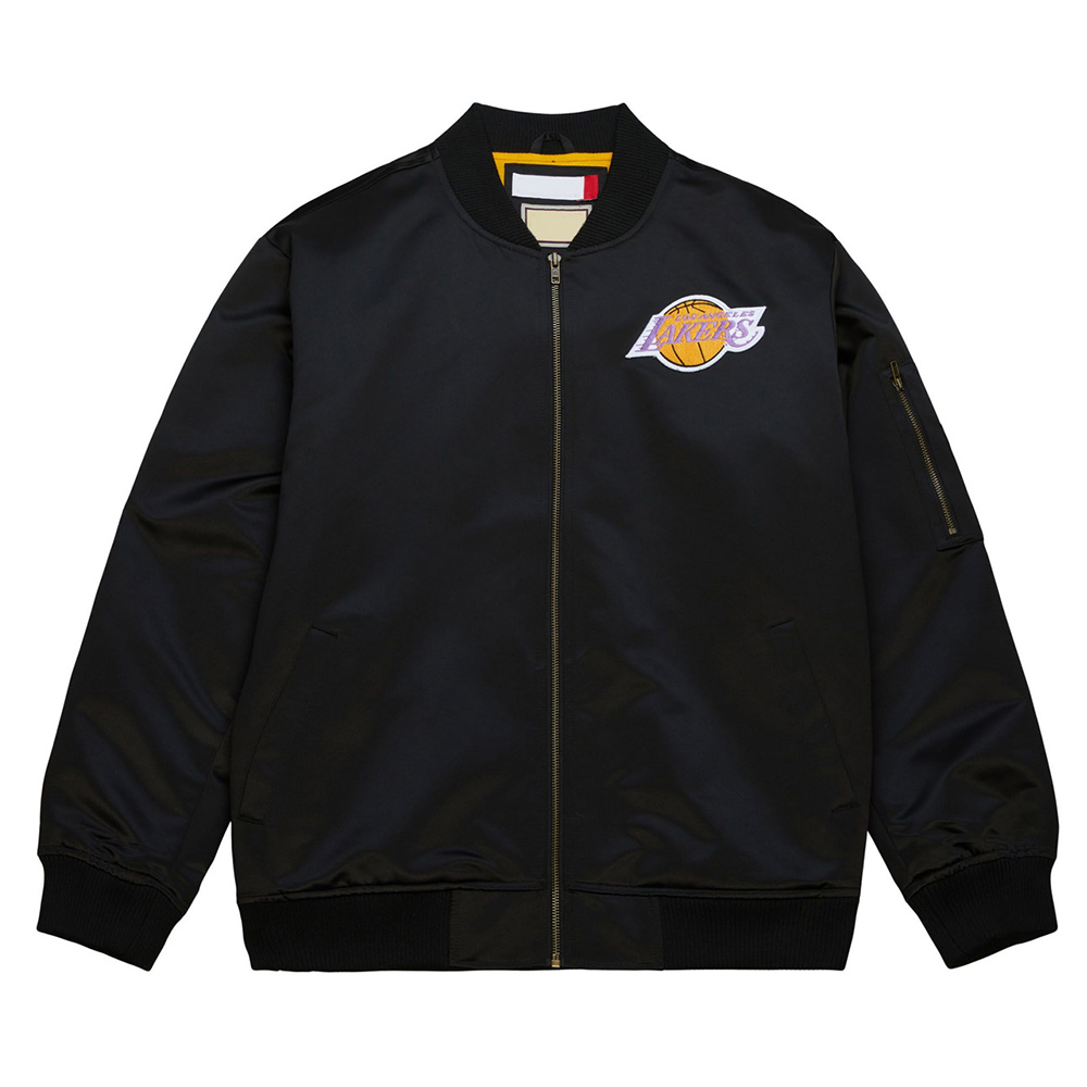 LA Lakers Vintage Logo Lightweight Satin Jacket - Image 6