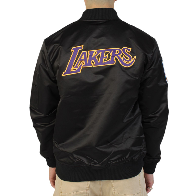 LA Lakers Vintage Logo Lightweight Satin Jacket - Image 2