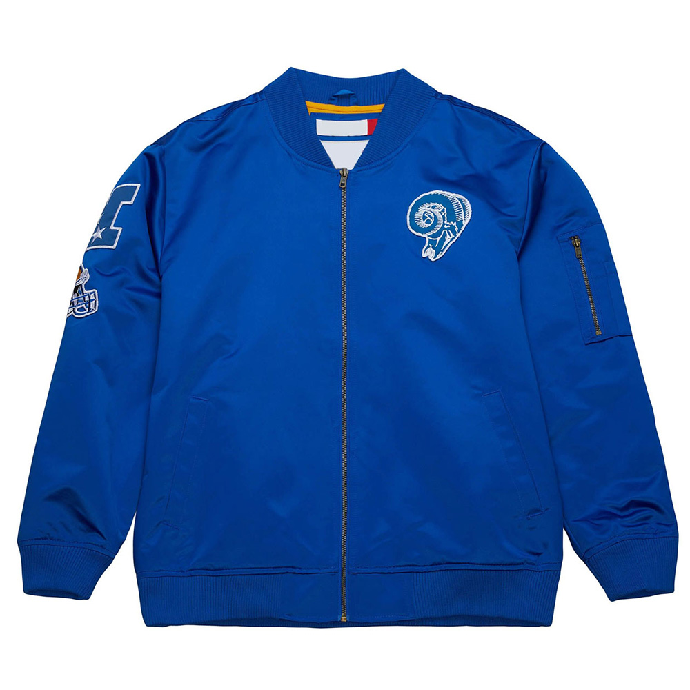 LA Rams Vintage Logo Royal Lightweight Satin Jacket