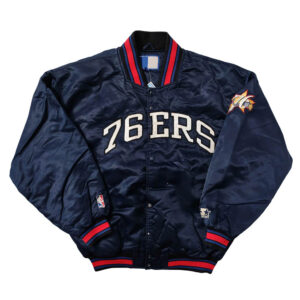 Philadelphia 76ers Bomber Navy Satin Jacket