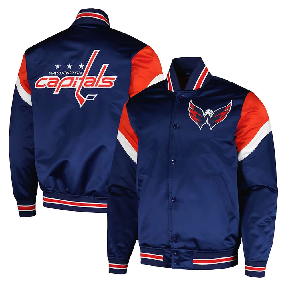 Washington Capitals Midweight Navy Satin Jacket - Image 3