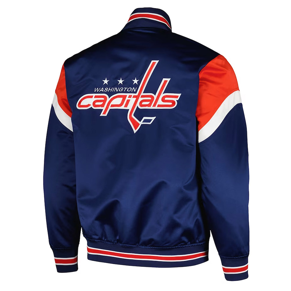 Washington Capitals Midweight Navy Satin Jacket - Image 2