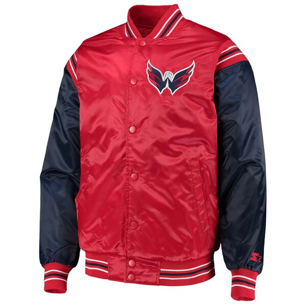 Washington Capitals Red and Blue Satin Jacket