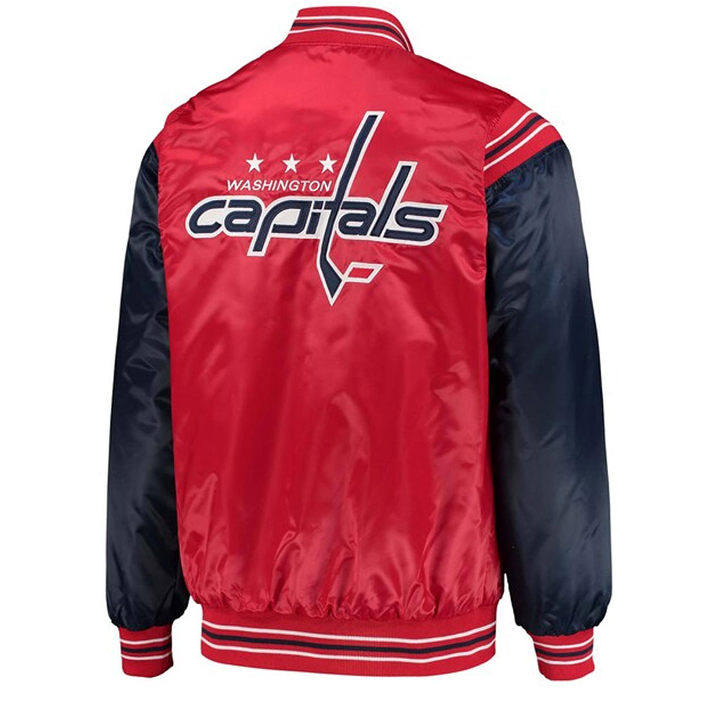 Washington Capitals Red and Blue Satin Jacket - Image 2