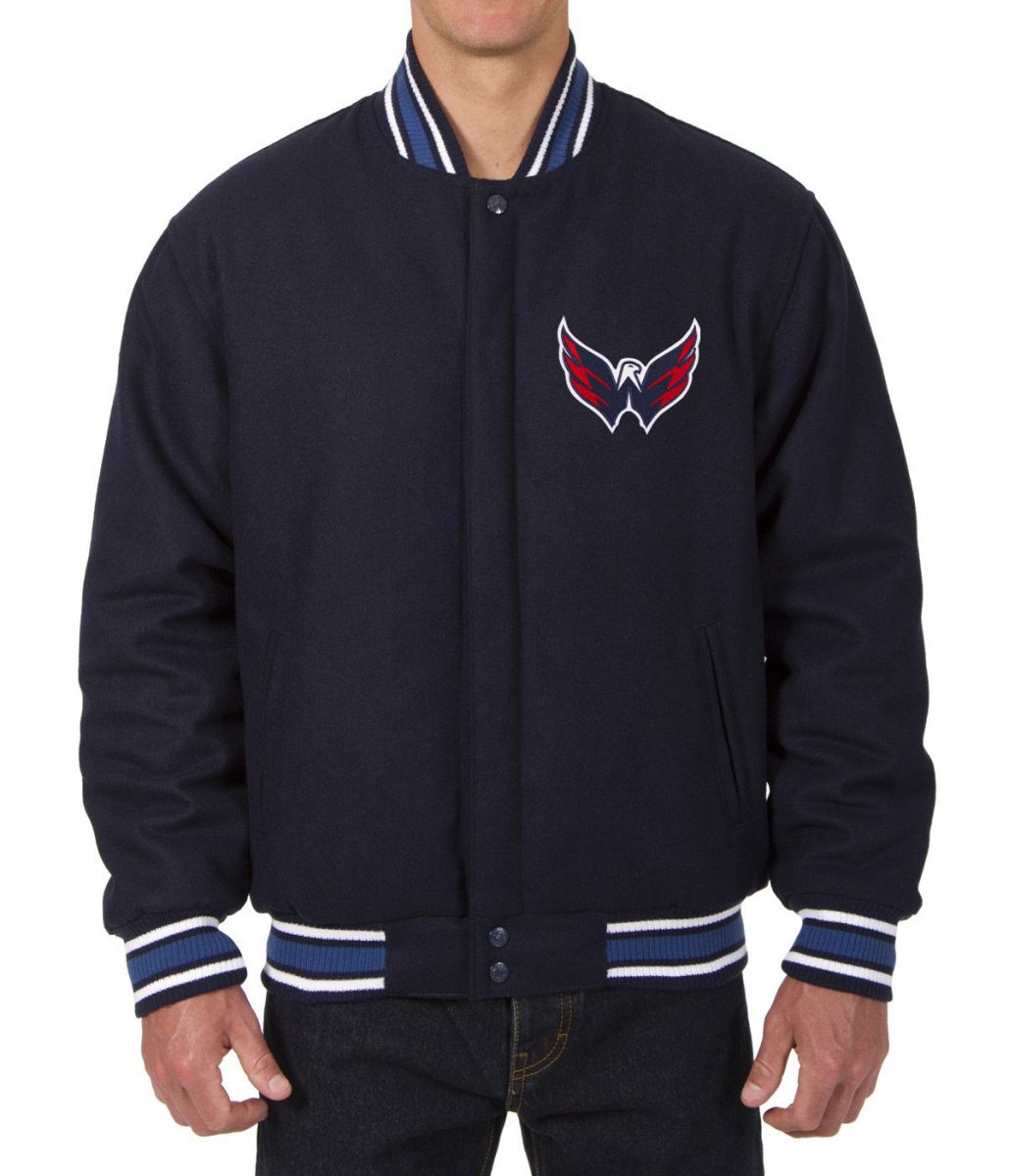 Varsity Washington Capitals Navy Blue Wool Jacket