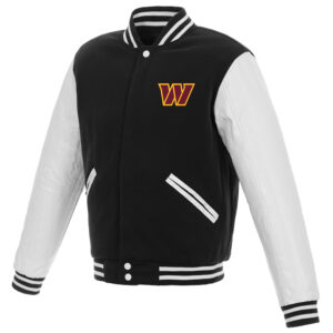 Black/White Washington Commanders Letterman Jacket