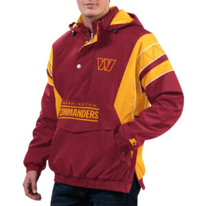 Home Team Washington Commanders Burgundy Half-Zip Hoodie Jacket