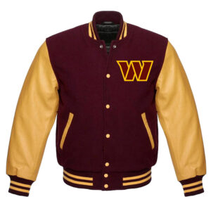 Washington Commanders Letterman W Maroon and Yellow Jacket