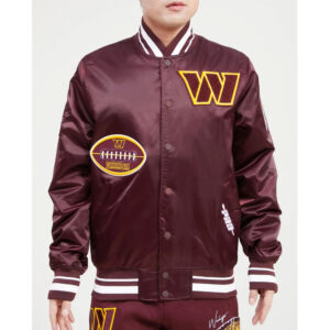 Washington Commanders Old English Maroon Satin Jacket