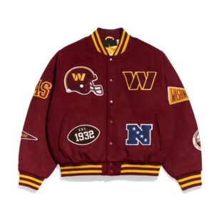Washington Commanders Pennant Burgundy Varsity Wool Jacket