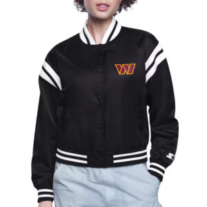 Washington Commanders Printed Logo Varsity Satin Jacket