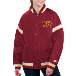 Washington Commanders Tournament Burgundy Varsity Jacket