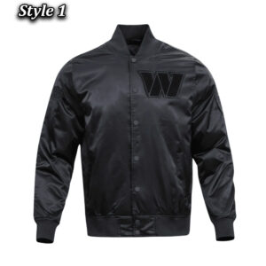 Washington Commanders Triple Black Satin Jacket