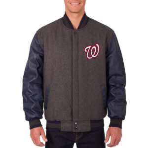 Charcoal/Navy Washington Nationals Varsity Jacket