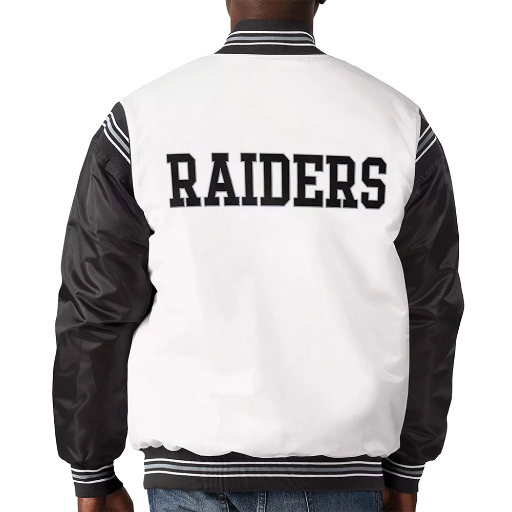 Las Vegas Raiders Historic Renegade Satin White/Black Jacket - Image 2