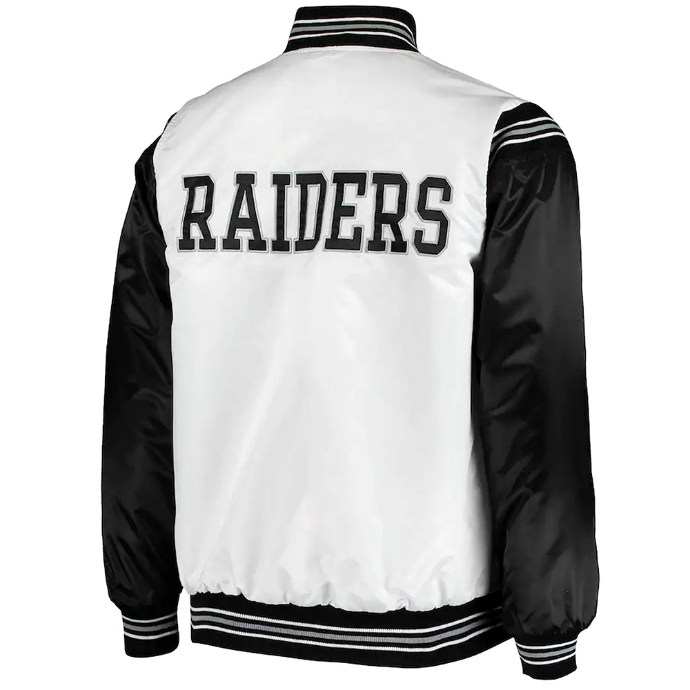 Las Vegas Raiders Historic Renegade Satin White/Black Jacket - Image 4