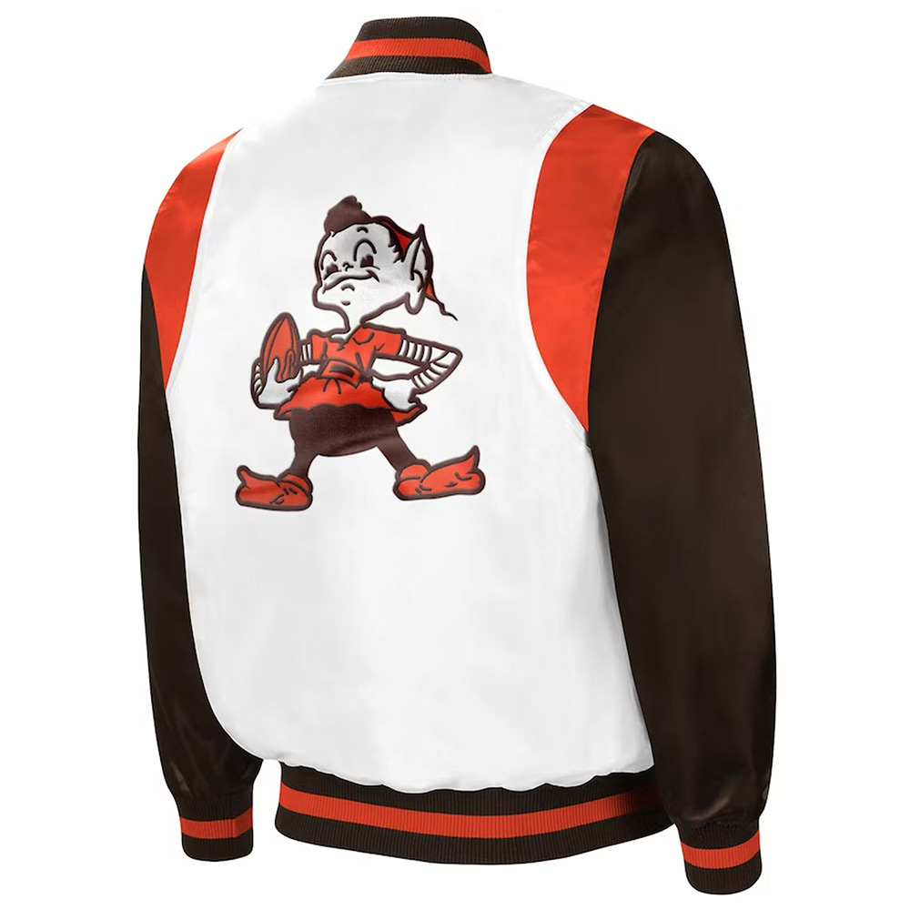 Cleveland Browns Retro The All-American White/Brown Jacket - Image 2