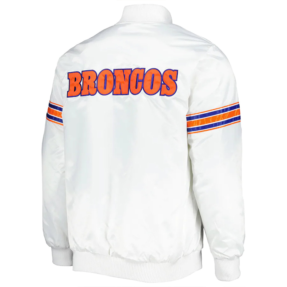 Denver Broncos The Power Forward White Satin Jacket - Image 2