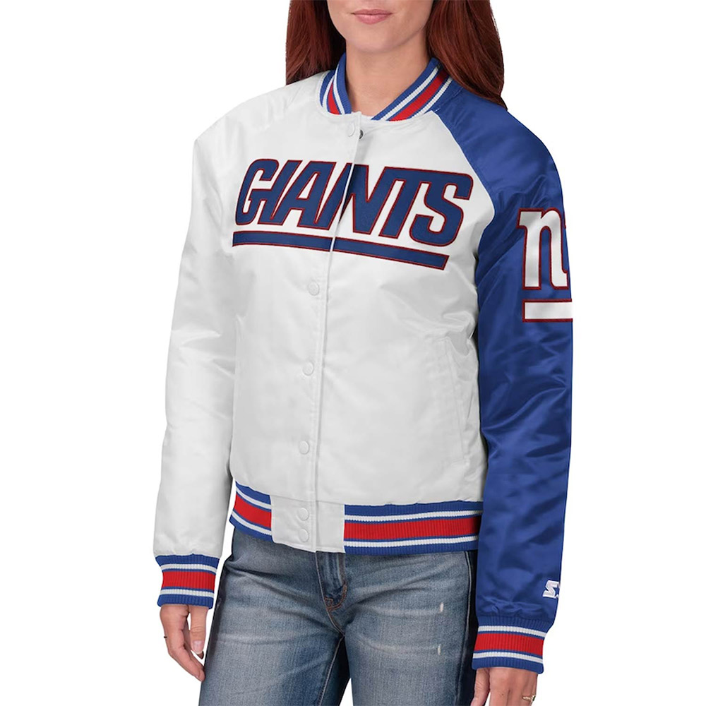 White/Royal New York Giants Hometown Satin Jacket - Image 4