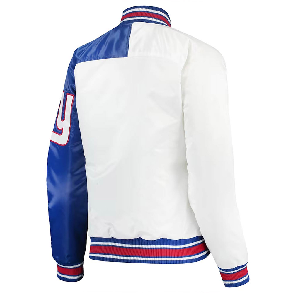 White/Royal New York Giants Hometown Satin Jacket - Image 2