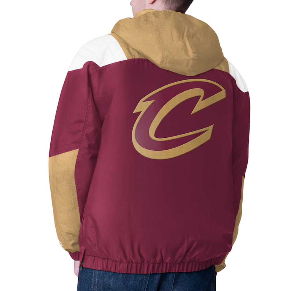 Wine/Gold Cleveland Cavaliers Charger Half-Zip Pullover Jacket - Image 2