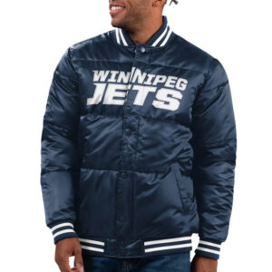 Navy Winnipeg Jets Bronx Bubble Jacket