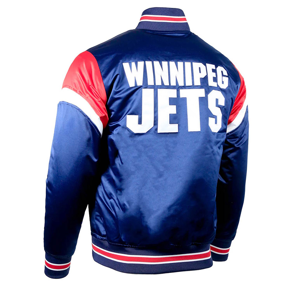 Winnipeg Jets Heavyweight Alt Blue Satin Jacket - Image 2