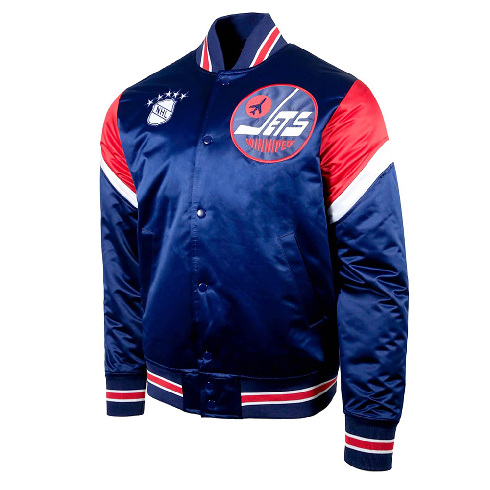 Winnipeg Jets Heavyweight Alt Blue Satin Jacket