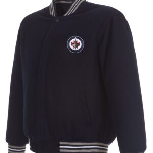 Varsity Winnipeg Jets Navy Blue Wool Jacket