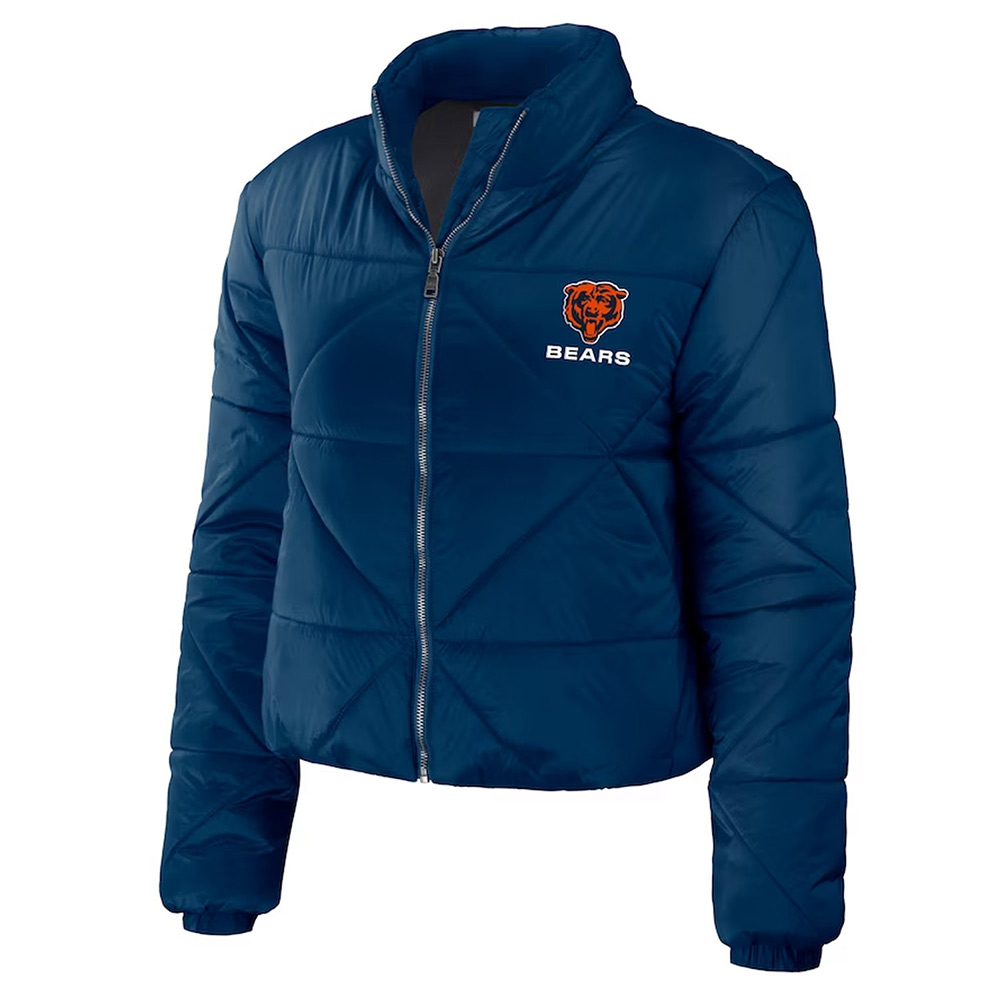 Women's Chicago Bears Puffer Cropped Jacket