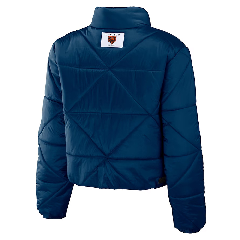 Women's Chicago Bears Puffer Cropped Jacket - Image 2