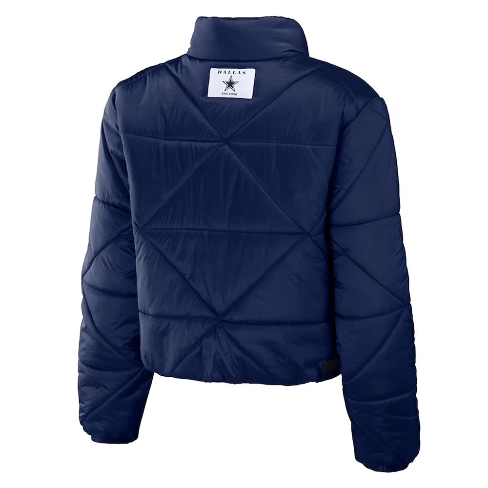 Women's Dallas Cowboys Puffer Cropped Jacket - Image 2