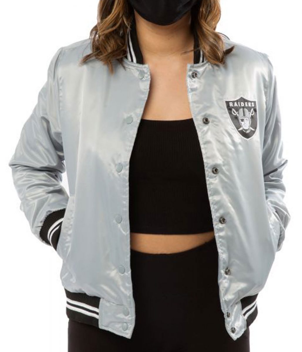 Women's Raiders Las Vegas Satin Starter Jacket - Image 8