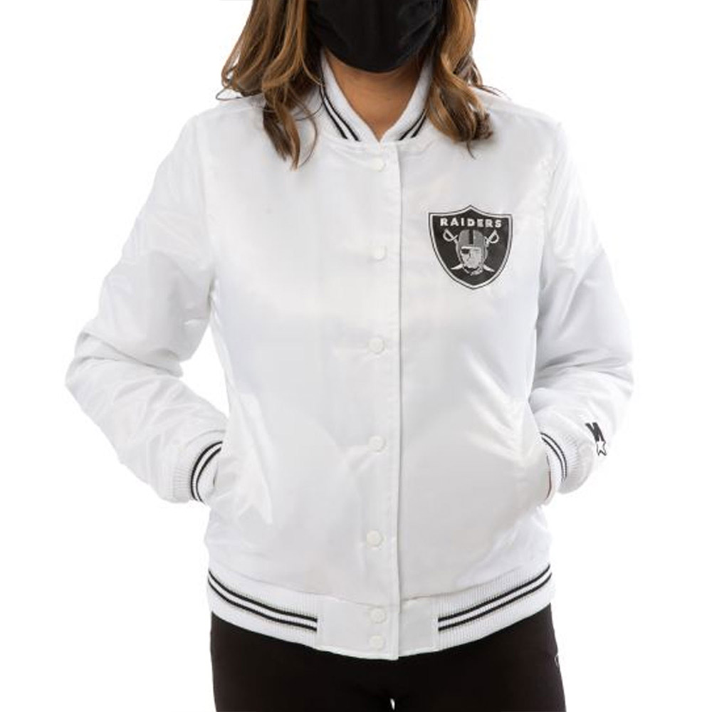 Women's Raiders Las Vegas Satin Starter Jacket - Image 3