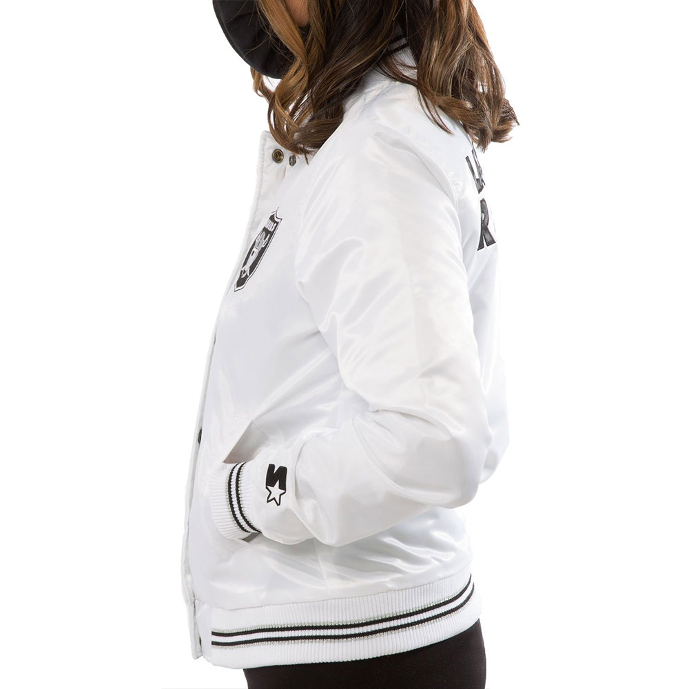 Women's Raiders Las Vegas Satin Starter Jacket - Image 14