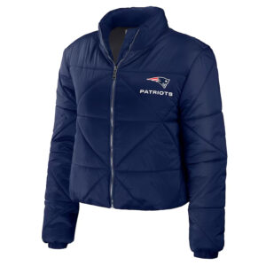 Women's New England Patriots Puffer Cropped Jacket