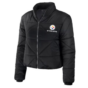 Women's Pittsburgh Steelers Puffer Cropped Jacket