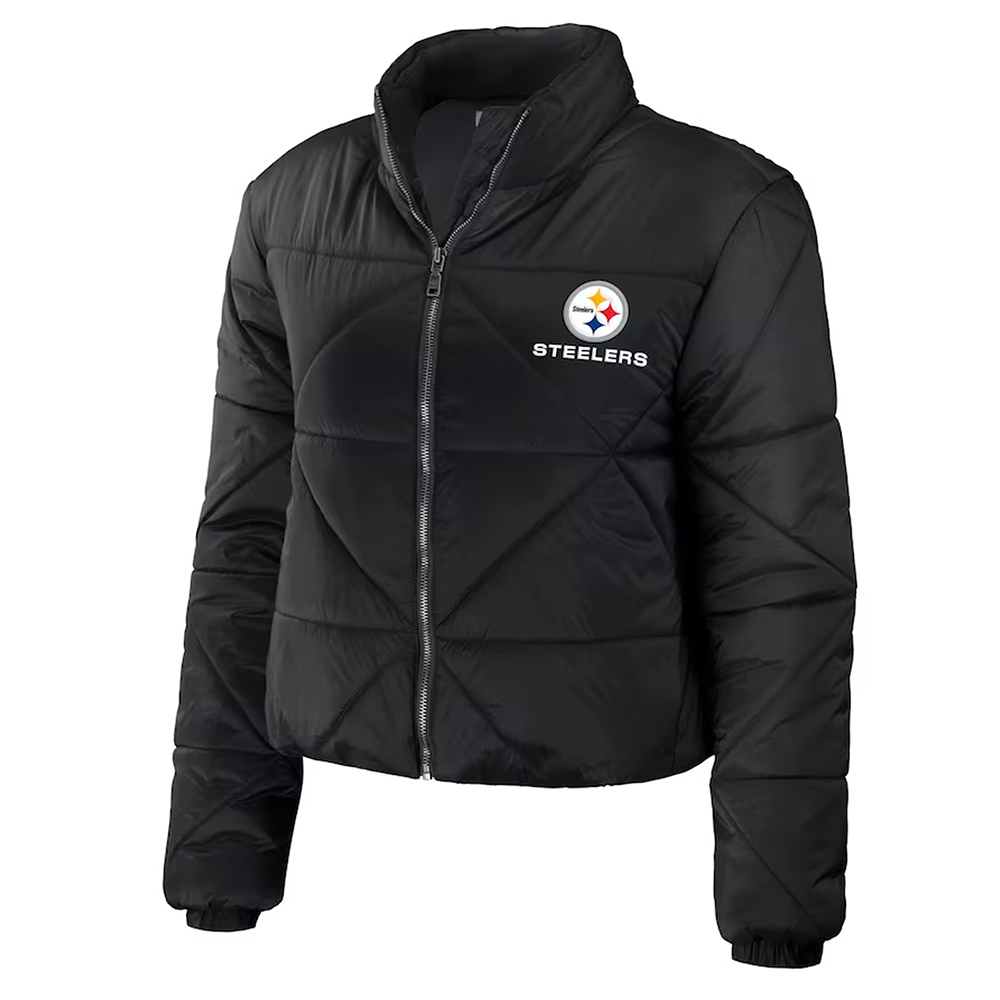 Women's Pittsburgh Steelers Puffer Cropped Jacket