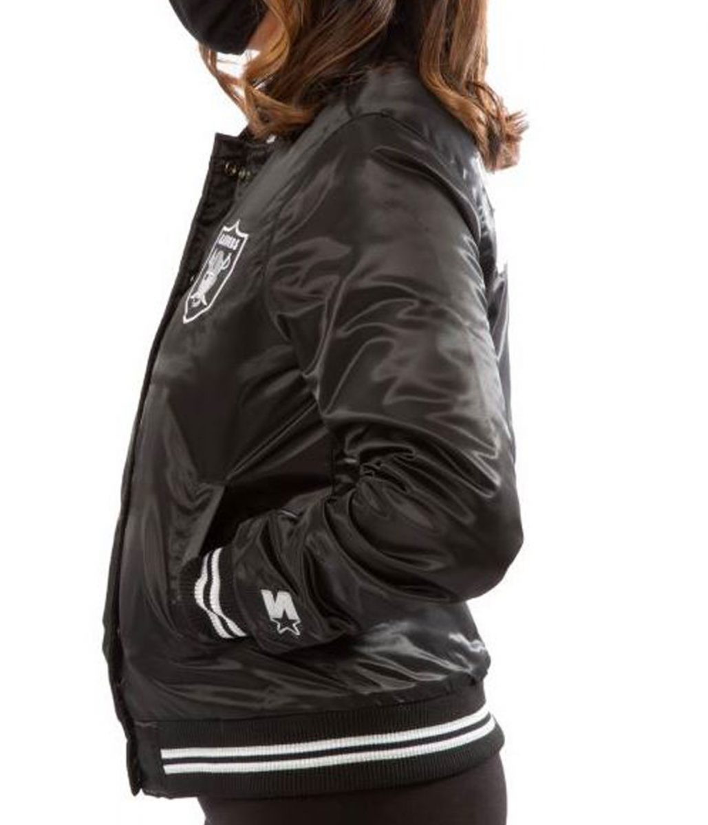 Women's Raiders Las Vegas Satin Starter Jacket - Image 13