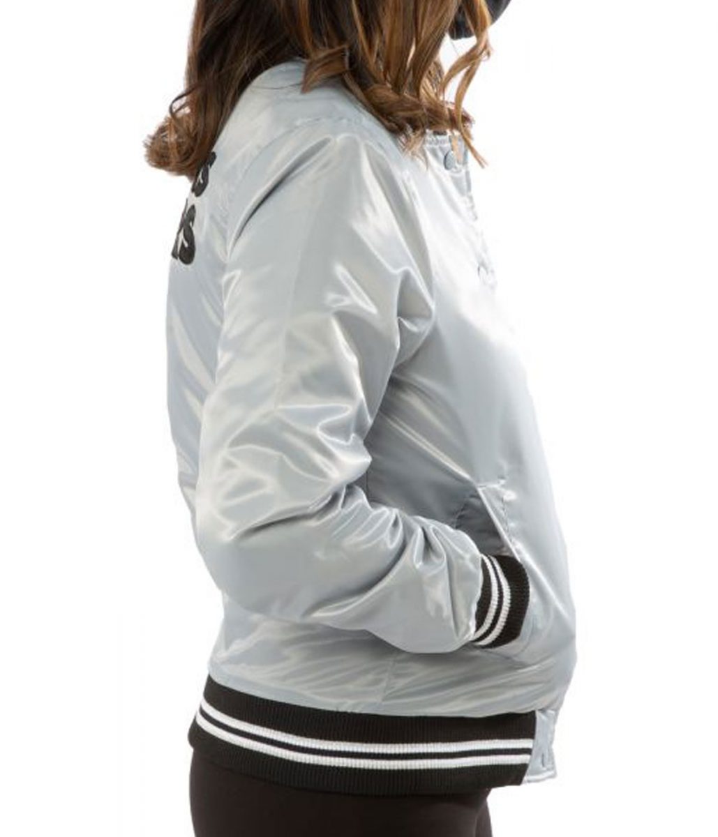 Women's Raiders Las Vegas Satin Starter Jacket - Image 10