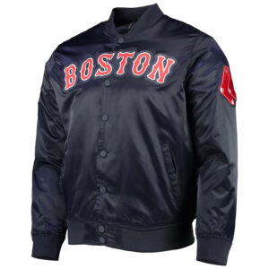 Boston Red Sox Wordmark Navy Blue Satin Jacket