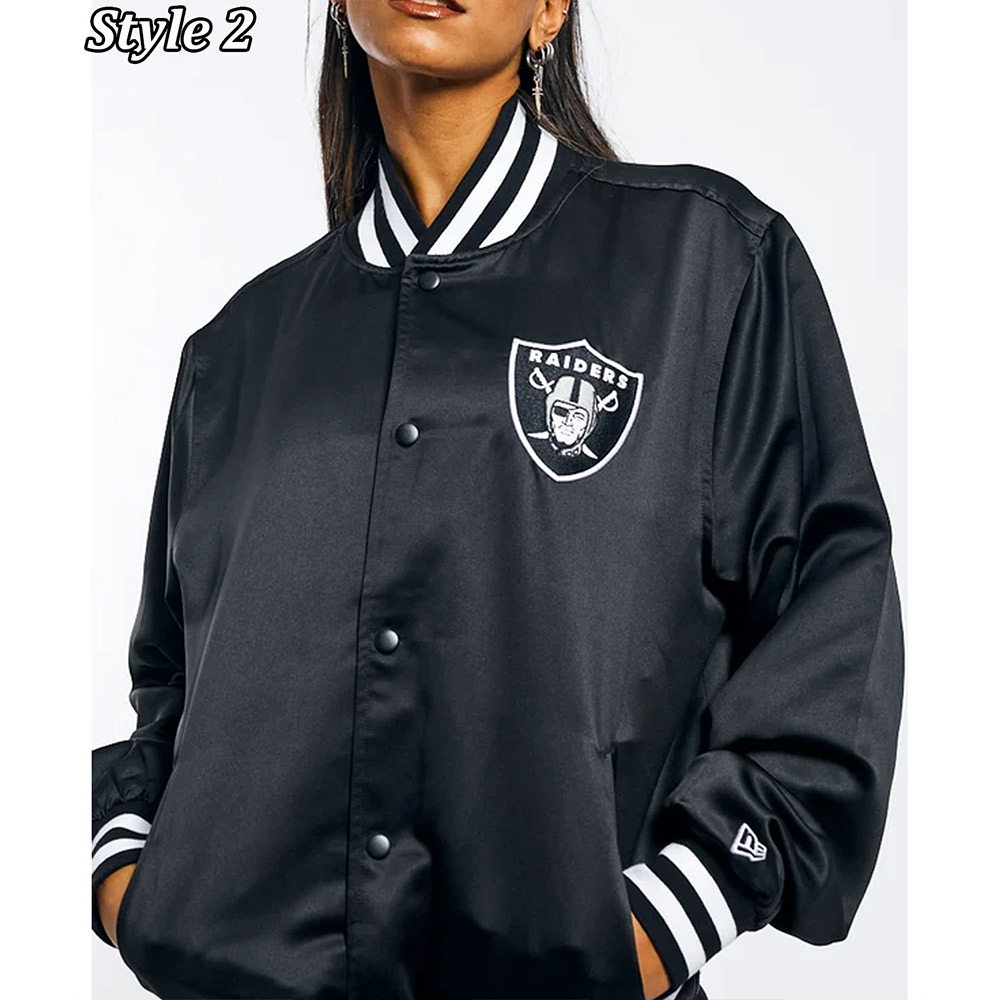 Wordmark Las Vegas Raiders Black Satin Jacket - Image 19