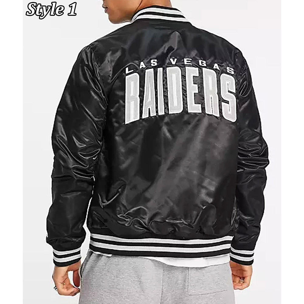 Wordmark Las Vegas Raiders Black Satin Jacket - Image 20