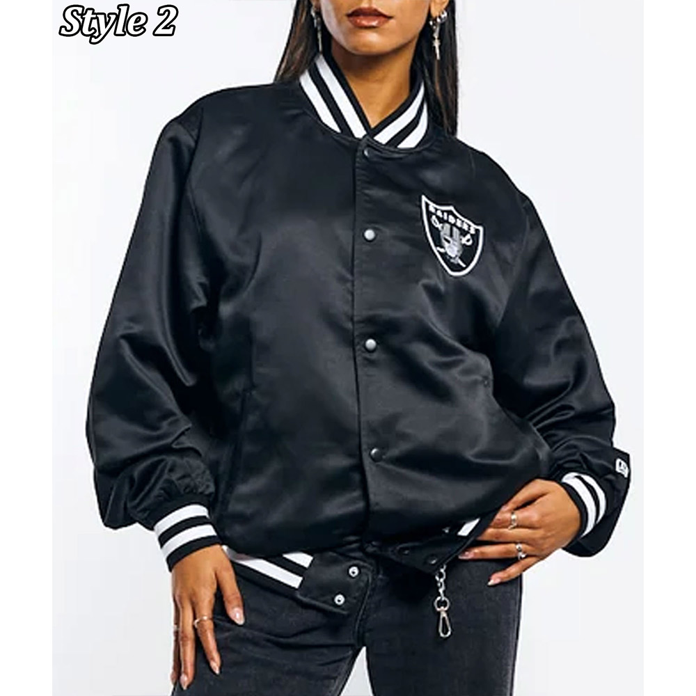 Wordmark Las Vegas Raiders Black Satin Jacket - Image 21