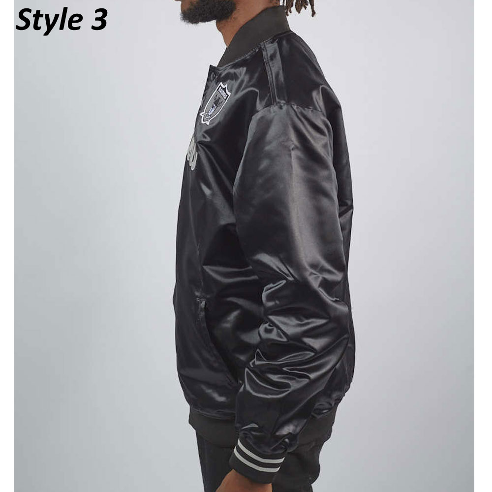Wordmark Las Vegas Raiders Black Satin Jacket - Image 9